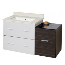 American Imaginations AI-19996 37.75-in. W Wall Mount White-Dawn Grey Vanity Set For 3H8-in. Drilling White UM Sink
