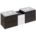 American Imaginations AI-20023 61.5-in. W Wall Mount White-Dawn Grey Vanity Set For 3H4-in. Drilling