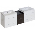 American Imaginations AI-20064 61.5-in. W Wall Mount White-Dawn Grey Vanity Set For 1 Hole Drilling