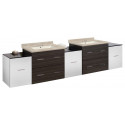 American Imaginations AI-20202 90-in. W Wall Mount White-Dawn Grey Vanity Set For 3H4-in. Drilling Biscuit UM Sink