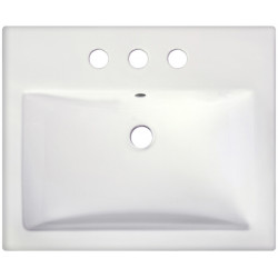 American Imaginations AI-20311 20.75-in. W Semi-Recessed White Vessel For 3H4-in. Center Drilling