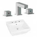 American Imaginations AI-22456 19-in. W Above Counter White Vessel Set For 3H8-in. Center Faucet - Faucet Included