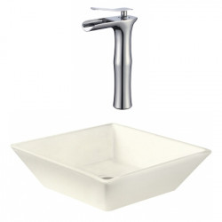 American Imaginations AI-22502 15.75-in. W Above Counter Biscuit Vessel Set For Deck Mount Drilling - Faucet Included