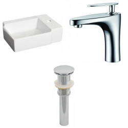 American Imaginations AI-26181 16.25-in. W Wall Mount White Vessel Set For 1 Hole Right Faucet - Faucet Included
