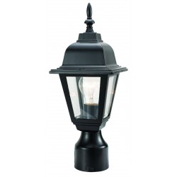 Design House 507509 Maple Street Outdoor Post Light In Black w/ Clear Glass