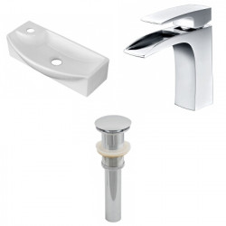 American Imaginations AI-26251 17.75-in. W Above Counter White Vessel Set For 1 Hole Left Faucet - Faucet Included