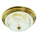 Design House 507236 3-Light Ceiling Light In Polished Brass, Clear Ribbed Glass