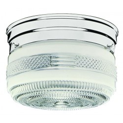 Design House 501999 8" Chrome Ceiling Light, Clear Prismatic Glass