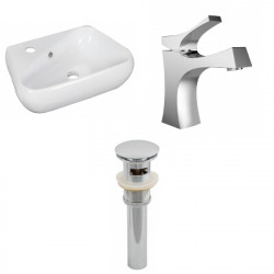 American Imaginations AI-26283 17.5-in. W Above Counter White Vessel Set For 1 Hole Left Faucet - Faucet Included