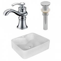 American Imaginations AI-26360 18.75-in. W Above Counter White Vessel Set For 1 Hole Center Faucet - Faucet Included