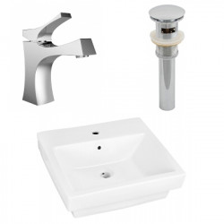 American Imaginations AI-26419 20.5-in. W Above Counter White Vessel Set For 1 Hole Center Faucet - Faucet Included