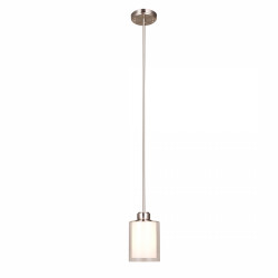Design House 567214 Oslo Mini Pendant, Frosted White Inner Glass & Clear Outer Glass