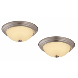Design House 579193 TravisFlush Mount LED Ceiling Light, Satin Nickel, Pack Of 2
