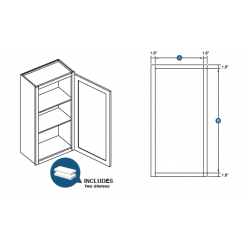 KCD Brooklyn Single Door Wall Cabinet