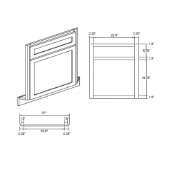 KCD Brooklyn Corner Sink Front for 42" Space