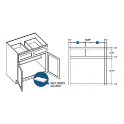 KCD Shaker Double Door Standard Base Cabinet