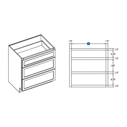 KCD Shaker Vanity Drawer Base