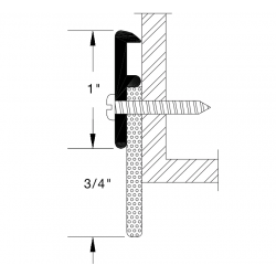Reese 602 Door Bottom, Door Sweep, 1/4" x 1-3/4"