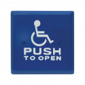 Camden Door Control CM-46CB 4-1/2" Aluminium Square Push Plate Switch w/ Exposed Screw, Blue