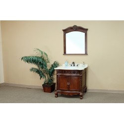 Bellaterra 202016A 34.6 In. Single Sink Vanity-Wood-Walnut - 34.6x23.6x36"