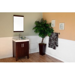 Bellaterra 804381 23.8 In Single Sink Vanity-Dark Walnut-Wood - 24x18.5x36"