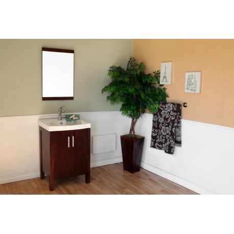 Bellaterra 804381 23.8 In Single Sink Vanity-Dark Walnut-Wood - 24x18.5x36"