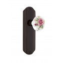 Nostalgic Warehouse DECROS Deco Plate w/ White Rose Porcelain Door Knob