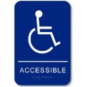 Cal-Royal CACCS69 Handicap Accessible with Braille Pictogram Text 6" x 9" Sign Blue