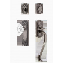 Nostalgic Warehouse MEACME_S Grip Meadows Plate S Grip Entry Set w/ Crystal Meadows Knob