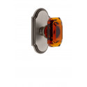 Grandeur Arc Short Plate w/ Baguette Amber Crystal Knob