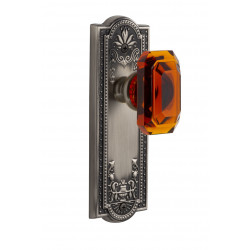Grandeur Parthenon Long Plate w/ Baguette Amber Crystal Knob