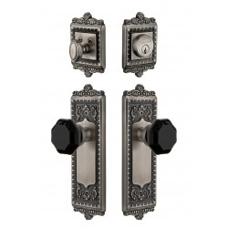 Grandeur Windsor Long Plate w/ Lyon Knob & Matching Deadbolt