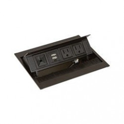 Mockett PCS50H Pop-Up Power Grommets with Brush Liner (2 Power/1 USB/1 Flex-Port)