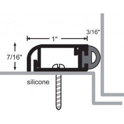 NGP 170S Aluminum Silicone Perimeter Seal w/ Concealed Fastener