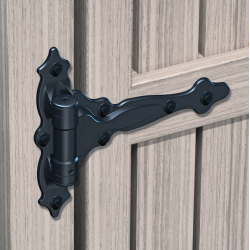 D&D TCA4 TruClose Decomold Gate Hinge,T-Style, Decorative, Self-Closing, Finish-Black (Pair)