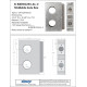 Keedex K-BXDBL234-AL-2 Alum Lock Box Dbl., 2 3/4" B/S, 2 1/8" Holes 4" CtoC • H series
