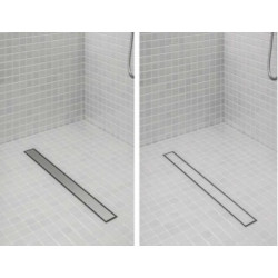 QM Drain 38.100. Bay Linear Drain Reversible 2 in 1 Grate, Satin Finish