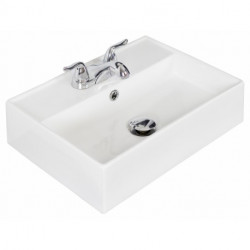 American Imaginations AI-13 19.75-in. W x 13.75-in. D Wall Mount Rectangle Vessel In White Color