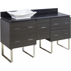 American Imaginations AI-136 Plywood-Melamine Vanity Set In Dawn Grey