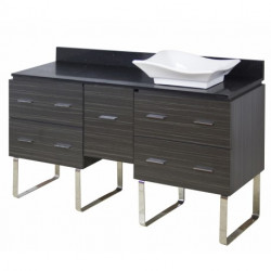 American Imaginations AI-136 Xena Quartz Plywood-Melamine Vanity Set In Dawn Grey