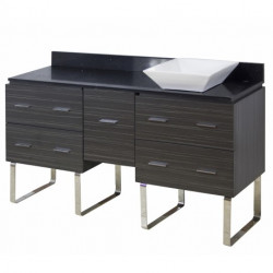 American Imaginations AI-137 Plywood-Melamine Vanity Set In Dawn Grey