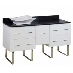American Imaginations AI-142 Xena Quartz Plywood-Veneer Vanity Set In White