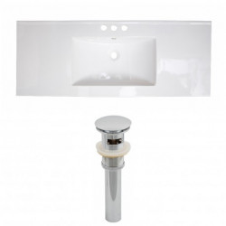 American Imaginations AI-1555 Ceramic Top Set In White Color And Drain