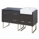 American Imaginations AI-157 Floor Mount Plywood-Melamine Vanity Set In Dawn Grey