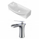 American Imaginations AI-1790 Rectangle Vessel Set In White Color With Single Hole CUPC Faucet