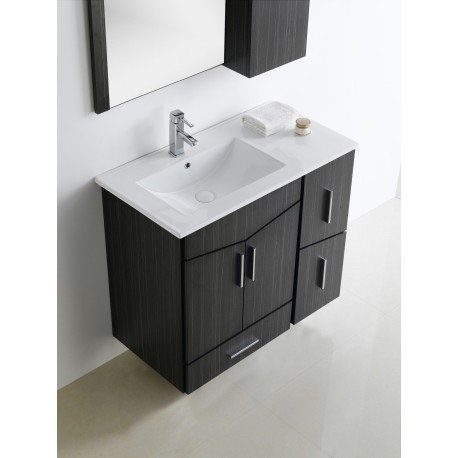 American imaginations AI-1812 Modern Wall Mount Plywood-Melamine Vanity Base Only In Dawn Grey
