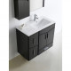 American imaginations AI-1812 Modern Wall Mount Plywood-Melamine Vanity Base Only In Dawn Grey