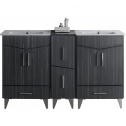 American Imaginations AI-1816 Plywood-Melamine Floor Mount Vanity Set In Dawn Grey