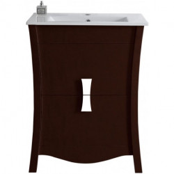 American Imaginations AI-1820 Birch Wood-Veneer Vanity Set In Coffee