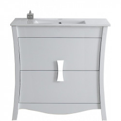 American Imaginations AI-1830 Birch Wood-Veneer Vanity Set, Color- White